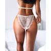 Exquisite Sexy Ribbon Full Lace Thin Briefs Breathable and Comfortable Women's Underwear