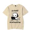 Go Away I’m Introverting Graphic T Shirts Funny Cat Gamer Gaming Tshirt Tops Fashion Harajuku T-shirts Women Men Brand T-shirt