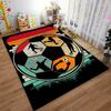Soccer Ball Pattern Carpet with Player Silhouettes and Retro Design Suitable for use as an anti-slip for living room bedroom sofas