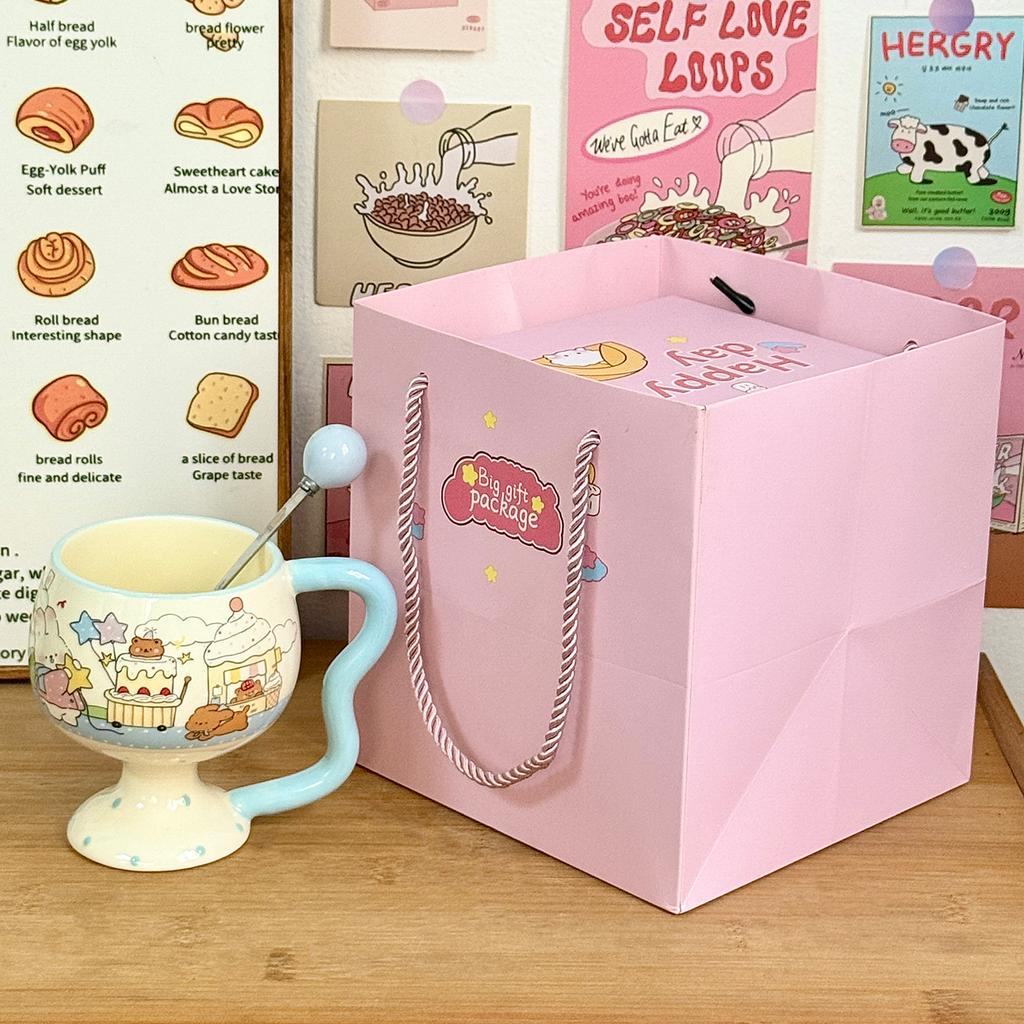 Cute Girl Goblet Cartoon Mug Ceramic Water Cup Household High-value Coffee Cup Good-looking Birthday Gift