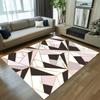 Luxury Marble Geometric Area Rug Gold Foil Abstract Print Non-Slip Floor Mat for Living Room Bedroom Modern Home Decor Gift