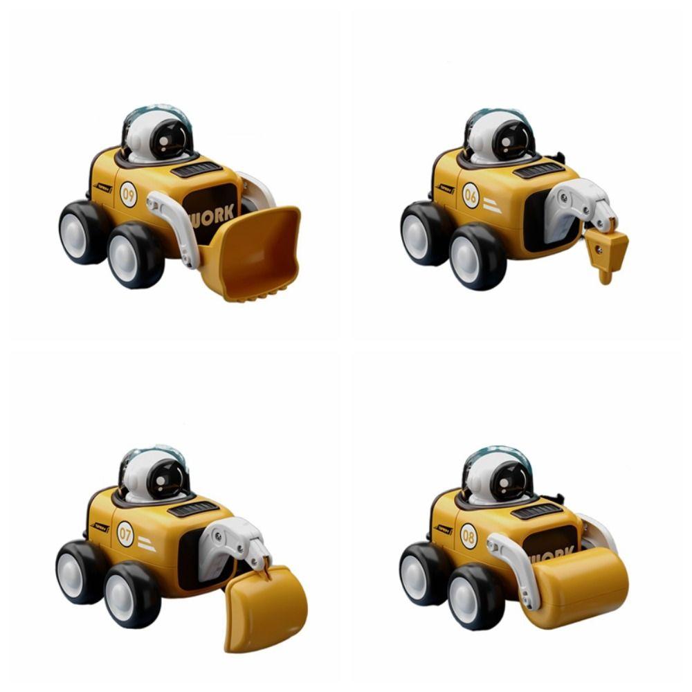 Excavator Childrens Cartoon Toy Car Bulldozer Whistle Astronaut Inertial Car  Summer Beach