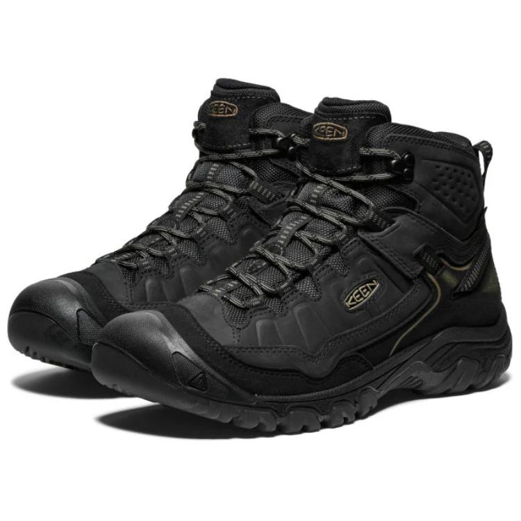 Keen Targhee Waterproof And Wear resistant Short Outdoor Boots Men's Triple Black 1029825