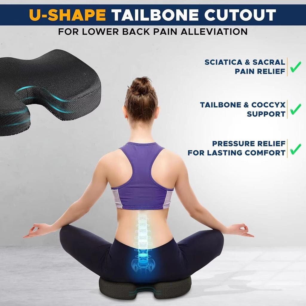 Ergonomic Memory Cotton Office Cushion Hemorrhoid Cushion Chair Cushion Sedentary Artifact Student Ass CushionErgonomic Memory