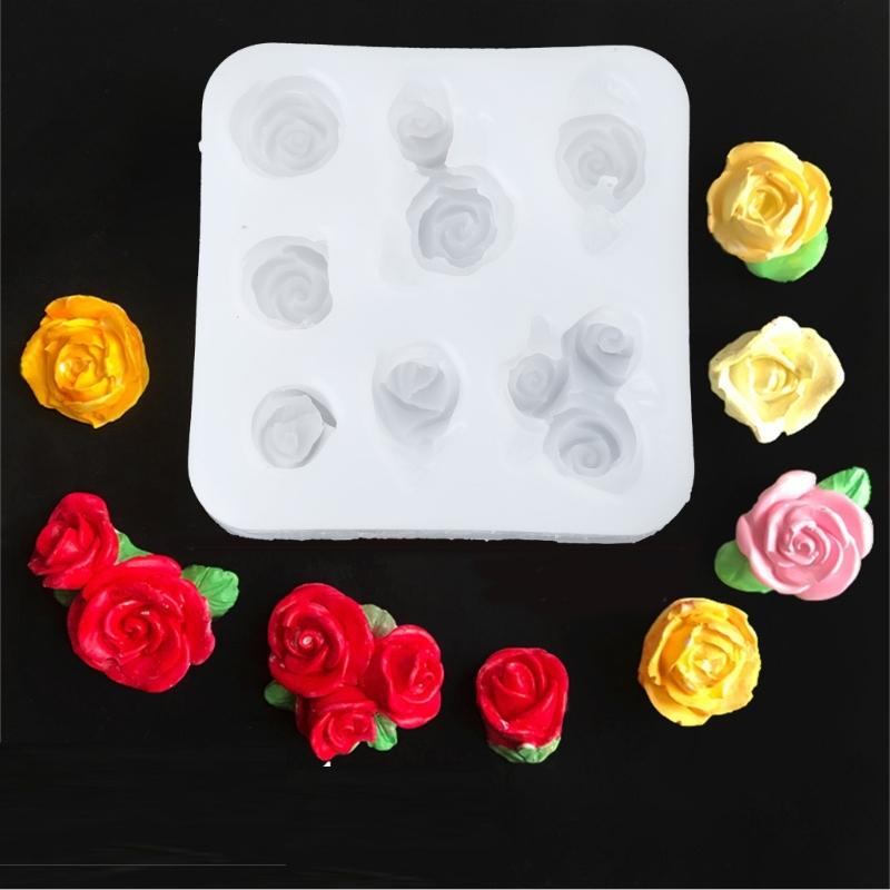 3D Rose Silicone Candle Molds for Epoxy Resin Candle Soap Fondant Chocolate Candy Baking Cement Clay Silicone Molds