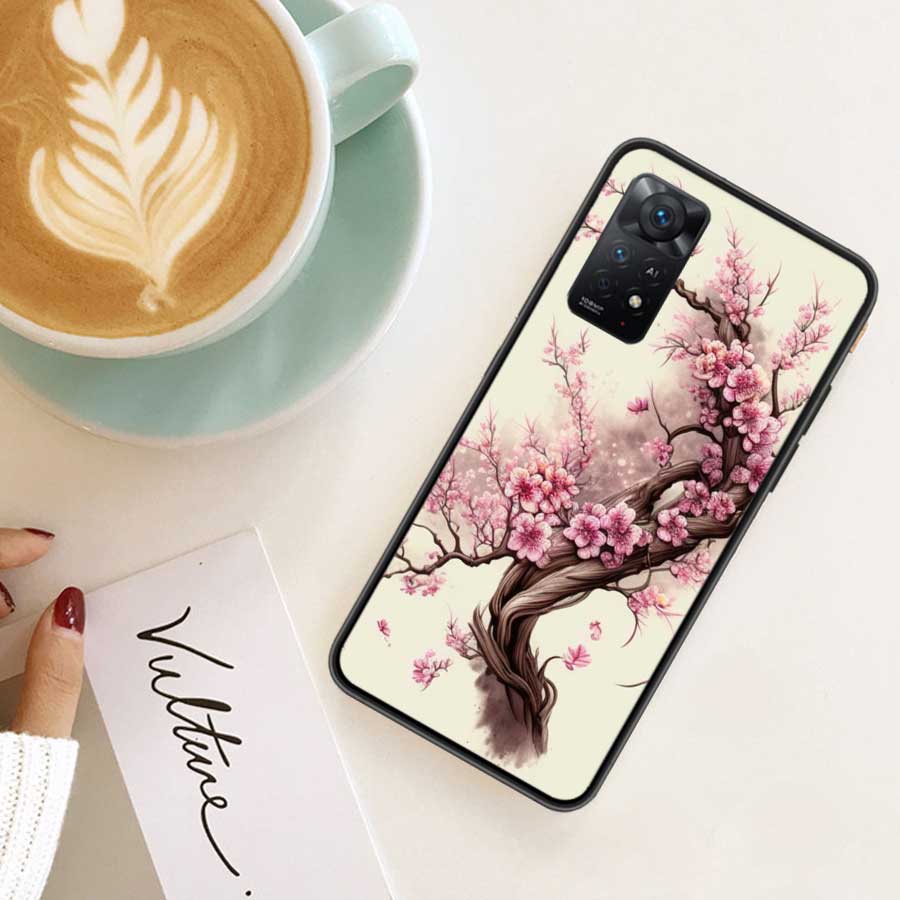 Cherry Blossom Tree Phone Case For Xiaomi Redmi Note 12 Plus 12S 11 11T Pro 5G 11E 11S 4G 10 10S 9 9S 9T 8 8T 7 Cover Shell Coqu
