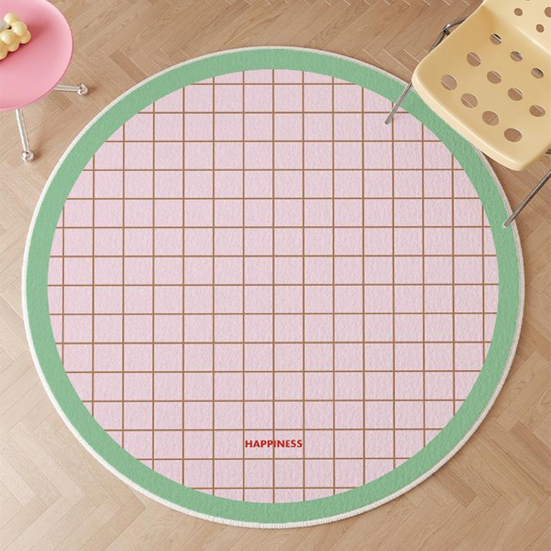 Runder Wohnzimmerteppich Blaue Teppiche Schleifenteppich Bonbonfarbe Niedlich Süßes Mädchen Heimdekoration Teppiche für Schlafzimmer Nachttisch Bodenmatte