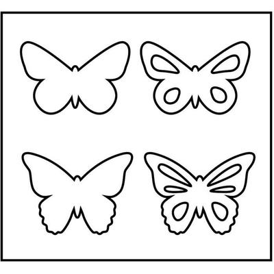 Cutting Template - Creotime - Butterflies - Color Gray - Dimensions 14x15.25 Cm - Age 6 Years and Up