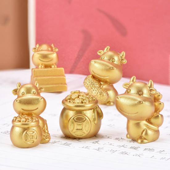 Cartoon Cow Cattle Design Car Home Table Garden Succulent Resin Decor Ornament
