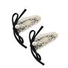 Lace Pearl Bow Hairpin Vintage Versatile Bangs Clip Hair Accessories Headdress Edge Clip