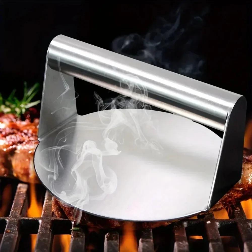

Smash Burger Press for Griddle Stainless Steel Grill Press Steak Burger Smasher for Professional and Home Cooking білий