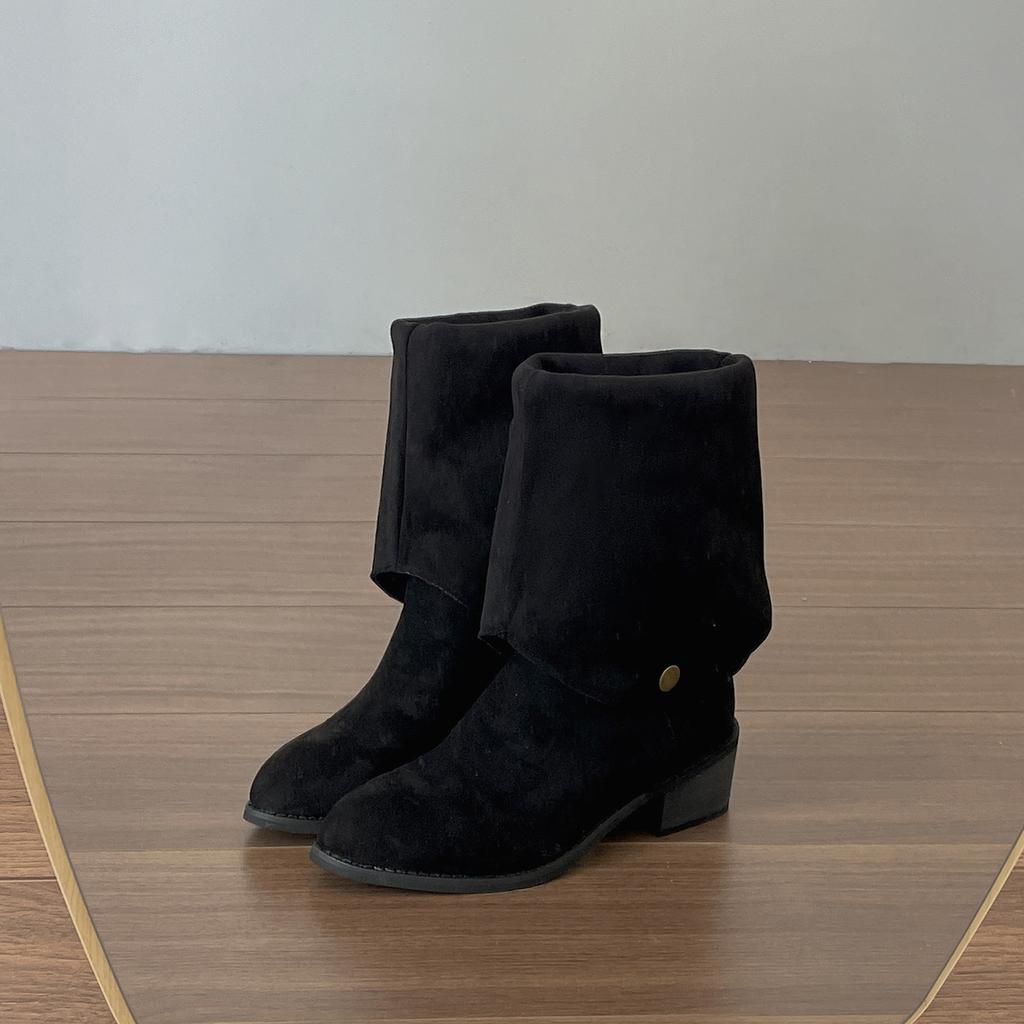 Brown retro pointed thick heel boots women's boots 2025 new autumn thin Maillard western cowboy boots