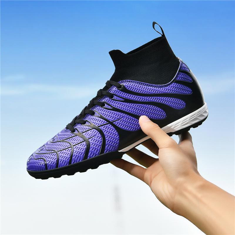 

Новый школьник длинный ноготь сломанный ноготь взрослый тренировочная спортивная обувь обувь для футбола Чемпионата мира 45 фиолетовый