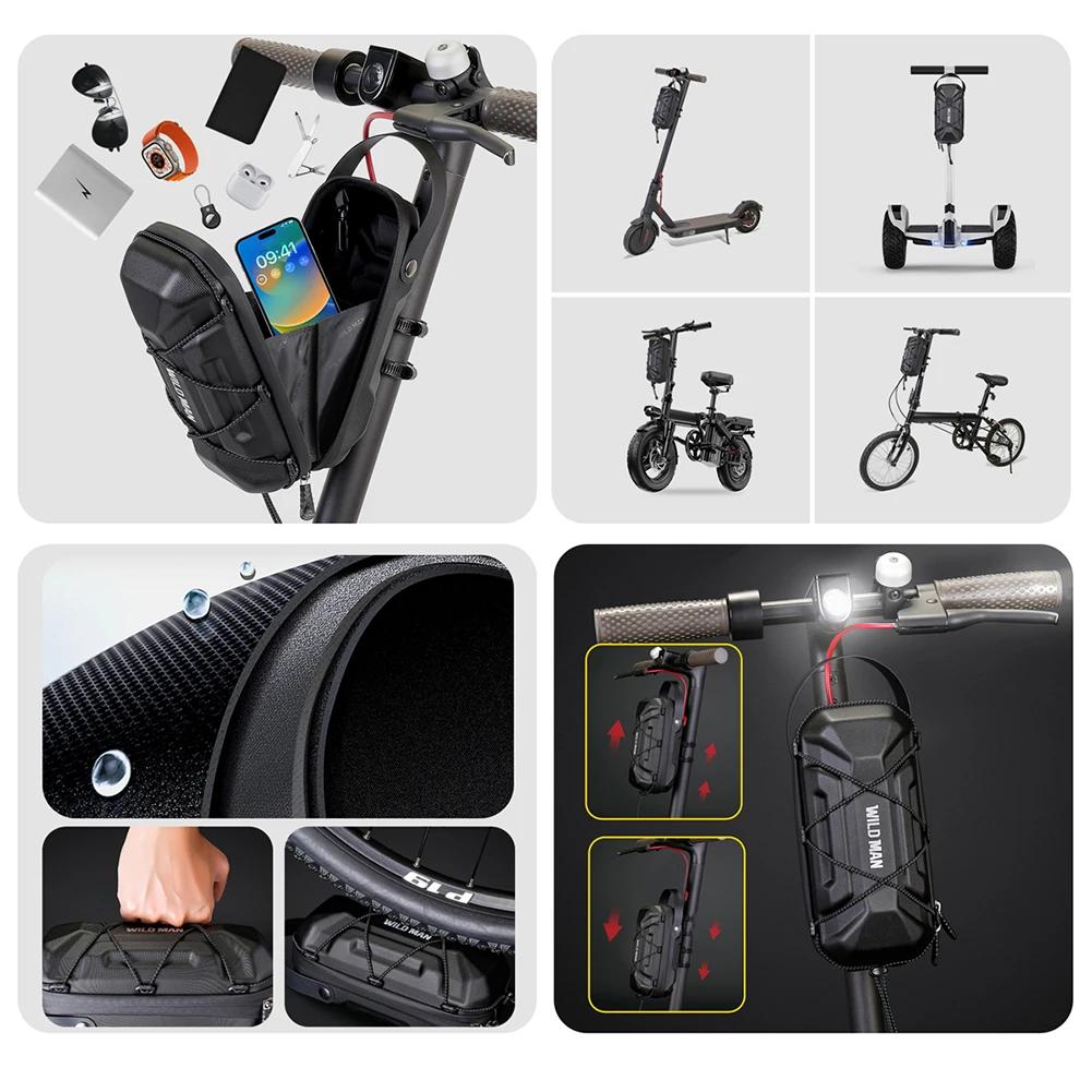 Wild Man 0.5-3L Electric Scooter Bag Waterproof For Xiaomi Rainproof Scooter Front Bag Bike Bicycle Bag Cycling Accessories