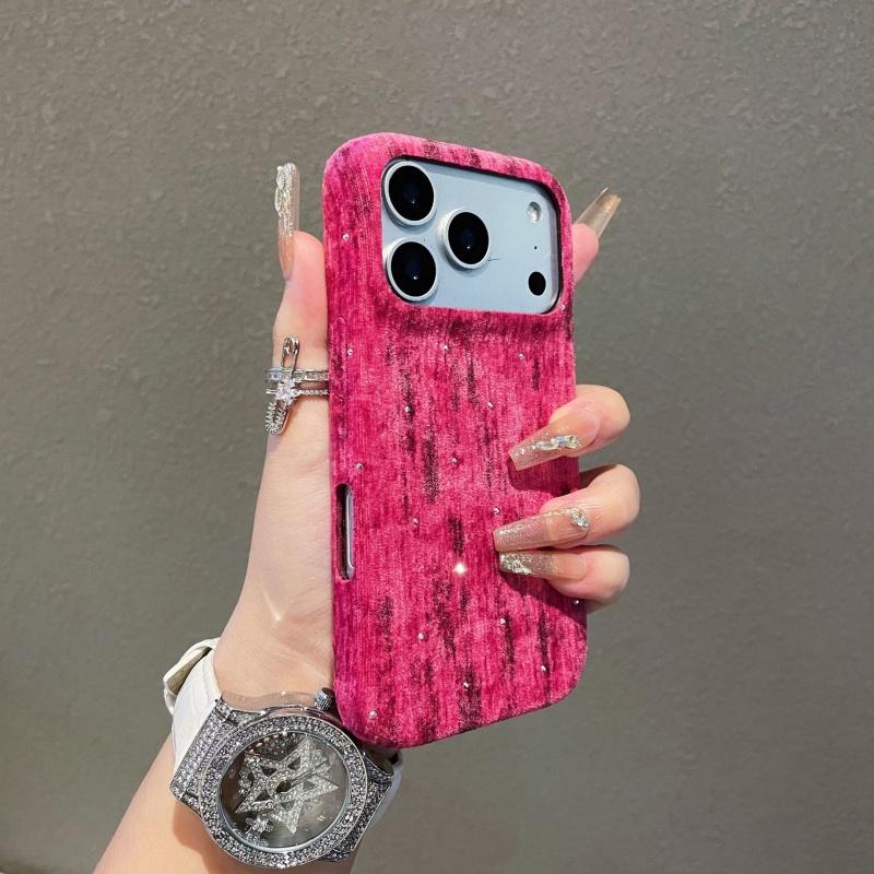Luxury Velvet Sparkling Diamond Phone Case IPhone 17 Air 16 15 14 13 12 Pro Max Advanced Gift Shockproof Protective Back Cover