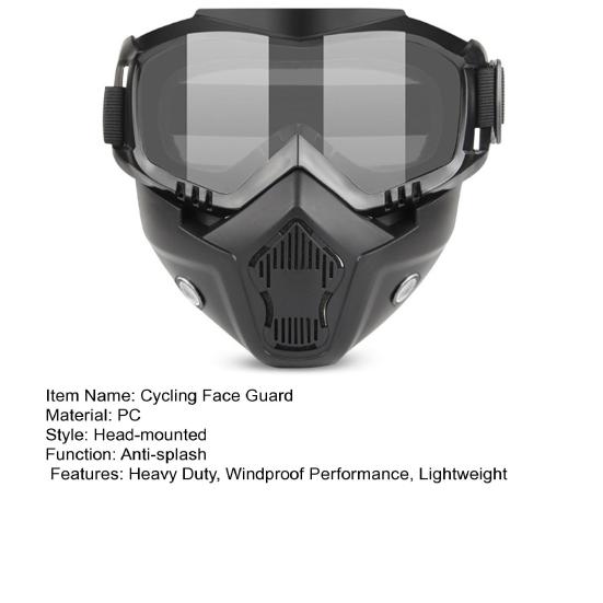Cycling Face Guard with Detachable Goggles Windproof Sand-proof Breathable Men Women Outdoor Riding Face Shield Protector with Elastic Band