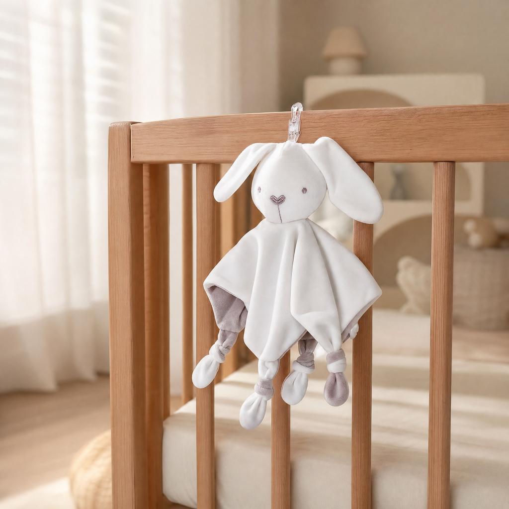Soft Baby Blanket with Built-in Rattle - Comfort Toy for Infants