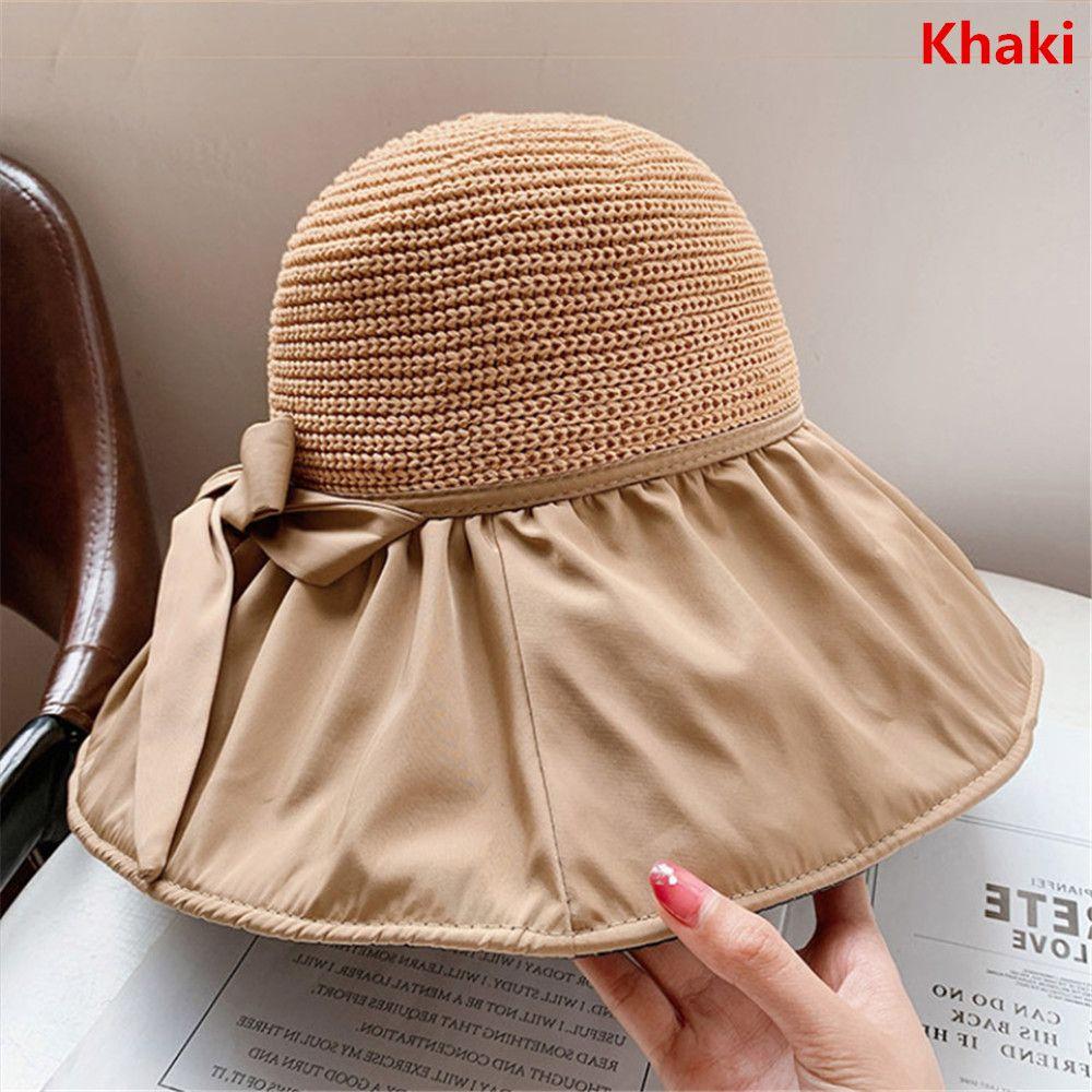 Spring Summer Foldable Panama Hat Portable Beach Cap Bucket Hat Sun Hat Fisherman Cap