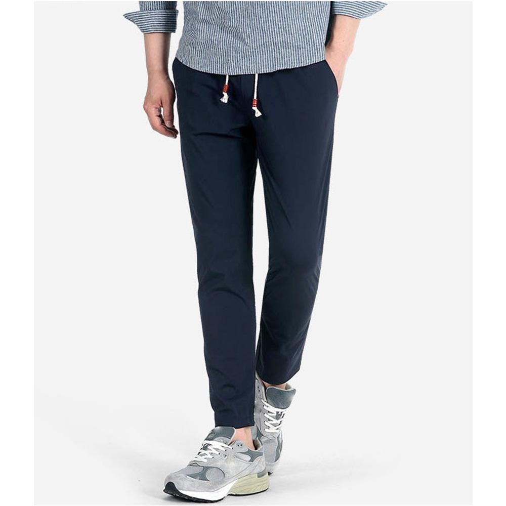 

Мужские летние брюки из ледяного шелка, однотонные эластичные брюки с завязками на шнуровке, повседневные удобные брюки для бега на небольшую ногу XXL темно-синий