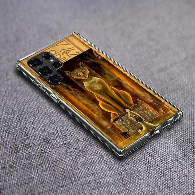 Ancient Egypt Egyptian God Horus Kemetic Heru Clear Phone Case for Samsung Galaxy S21 Plus S24 S23 S20 FE S22 S26 Ultra S25 Edge