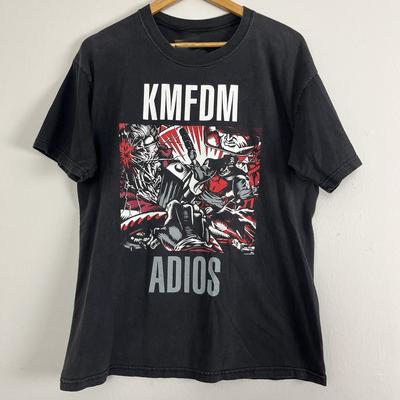 KMFDM Kapela Adios Tour Dárek Pro Fanouška Unisex Bavlněné Tričko Topy Tričko Plná Velikost