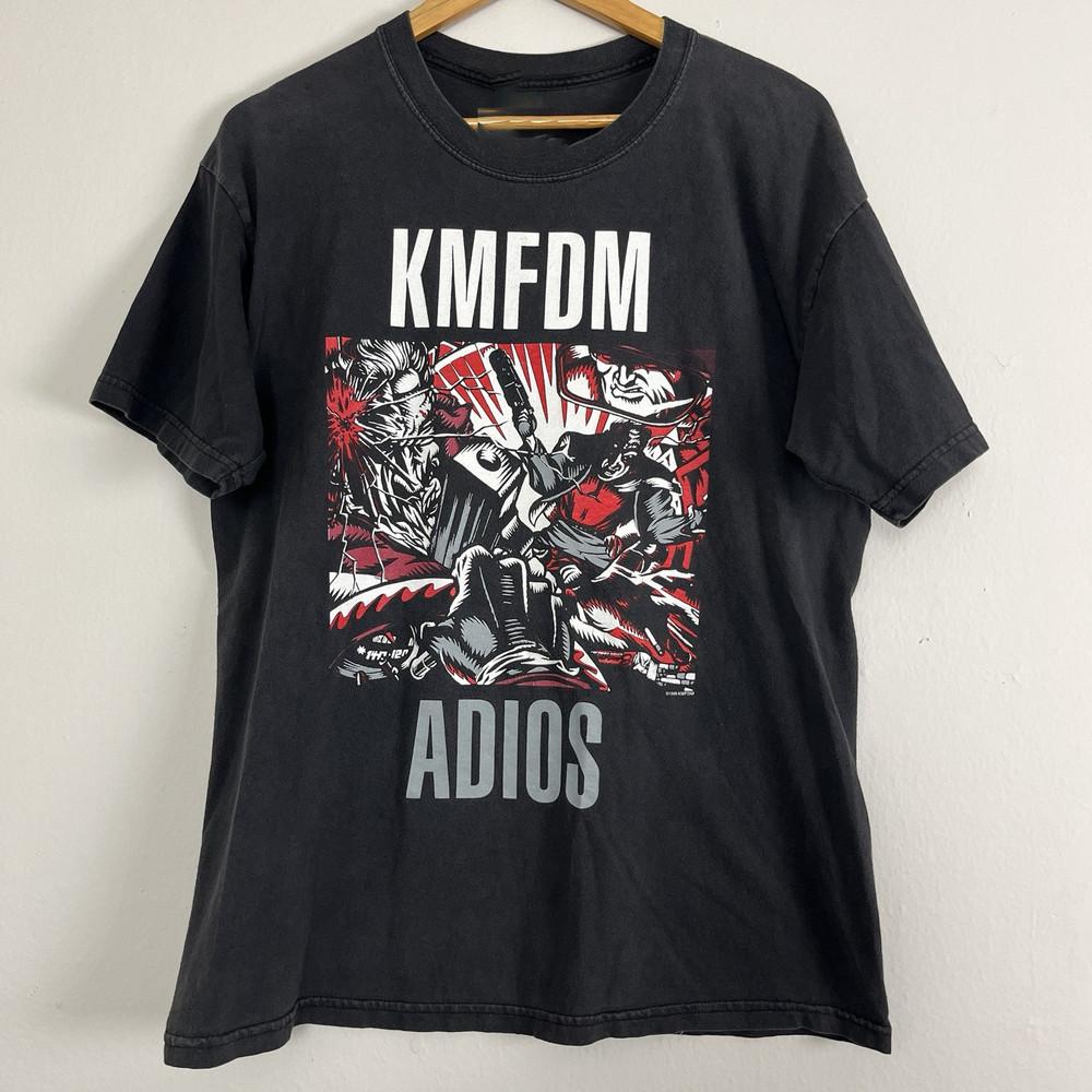 

KMFDM Band Adios Tour Gift For Fan Unisex Cotton T-Shirt Tops Tee Full Size 2XL