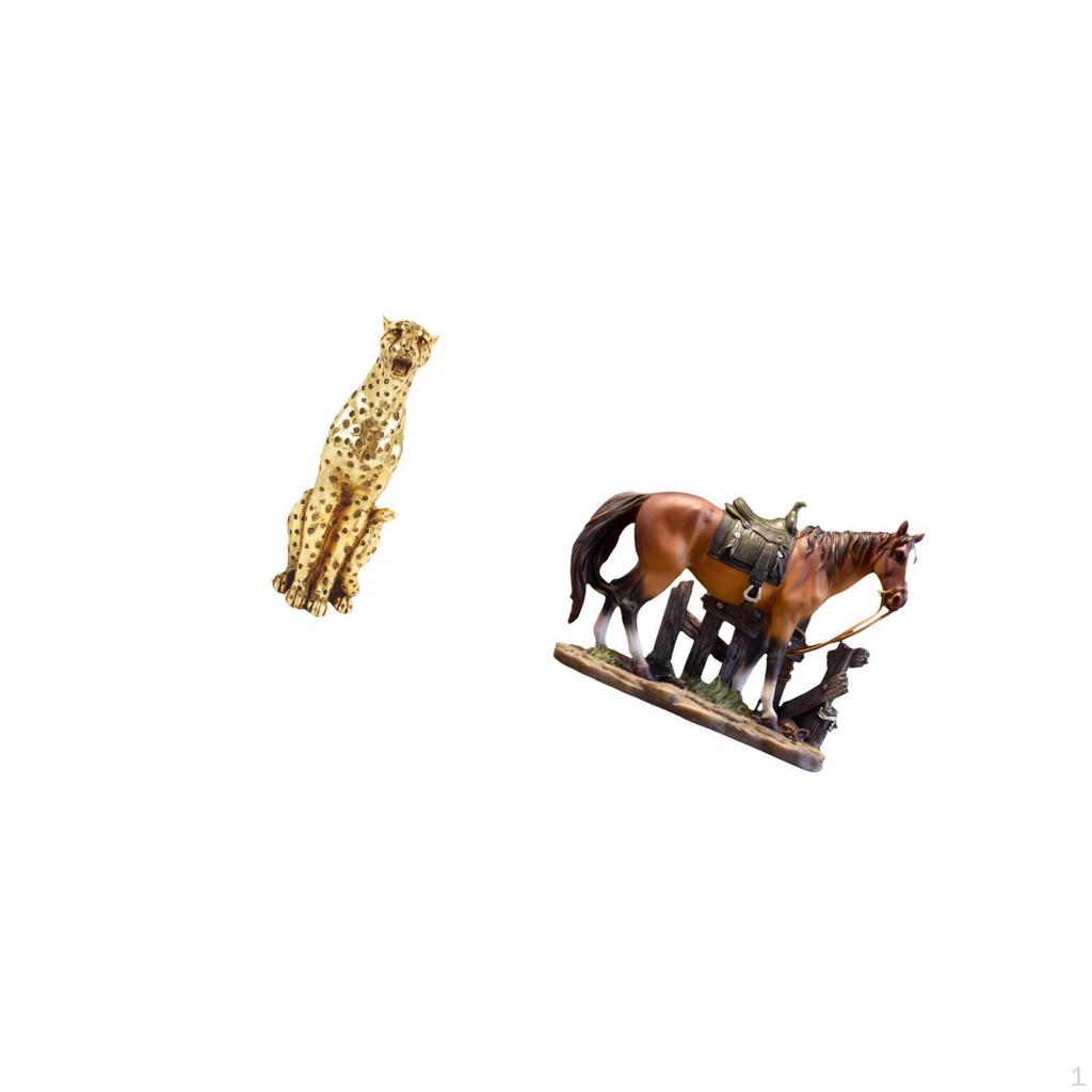 Horse Sculpture Decorative Animal Figurine Tabletop Centerpiece Resin Art Ornament for Office Home