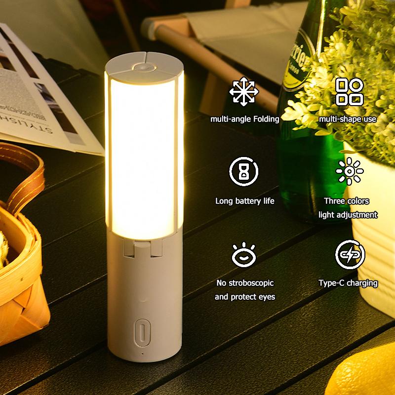 Folding Outdoor Camping Portable Rechargeable Lighting Student Dormitory Lamp Outdoor Tent Hanging Light Lantern