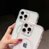 Magnetic Clear Colorful TPU Transparent Flexible Soft Case Protective Back Cover for iPhone 16 15 14 13 12 11 Pro Max