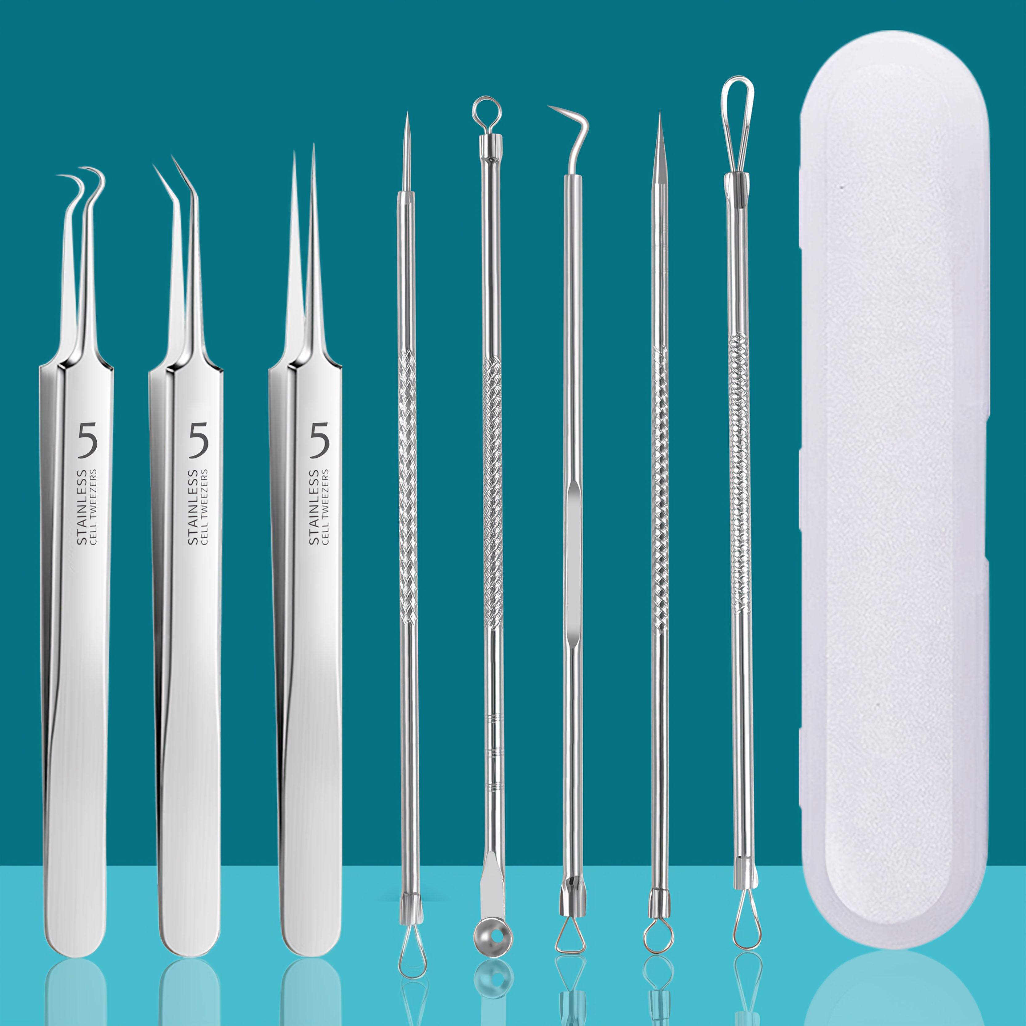 

Stainless Steel 4/7/8pcs Acne Removal Tool Set - Blackhead & Pimple Popper Kit for All Skin Types, Fragrance-Free, Beauty Tools