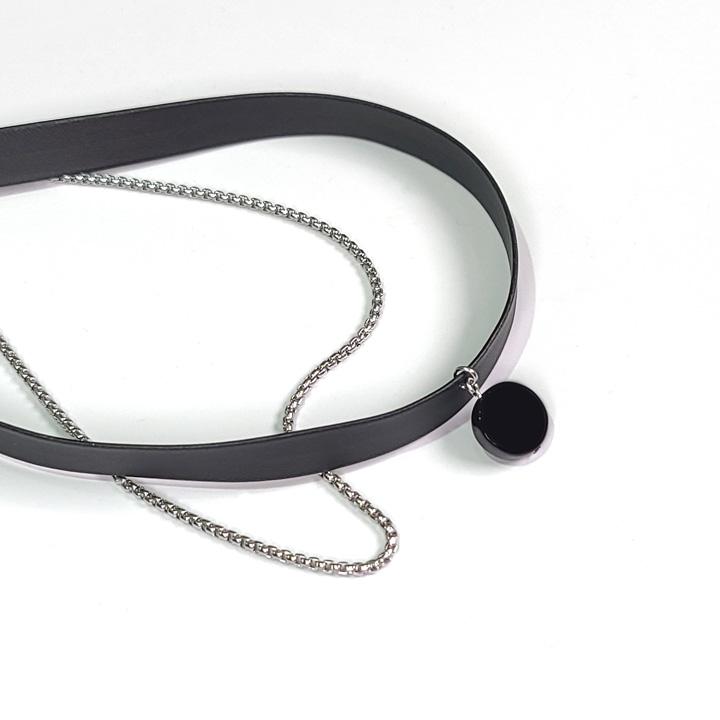 Glory_Arden Onyx Circle Point Choker Necklace / Ghmn-201