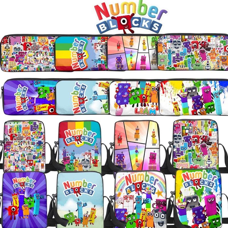 Sac à Dos Double Épaule et Bandoulière Numberblocks Avec Trousse Parfait Cadeau Pour Anniversaires