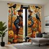 2er-Set HD Halloween Kürbisfeld Vogelscheuche Dekorative Vorhänge Gelbe Krawatte Digital bedruckte Vorhänge Heimdekorationsstil Dez