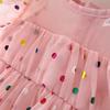 Summer New Year-old Girl Baby Wave Point Fluffy Mesh Skirt Baby Girl Flying Sleeve Princess Skirt Fairy Girl Skirt