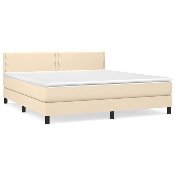 Maison Exclusive - Sommier à lattes de lit avec matelas Crème 180x200 cm Tissu