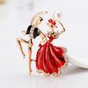 Blucome New Fashion Cartoon Princess Prince Dancing Brooch All-match Alloy Dripping Oil Lady Pin