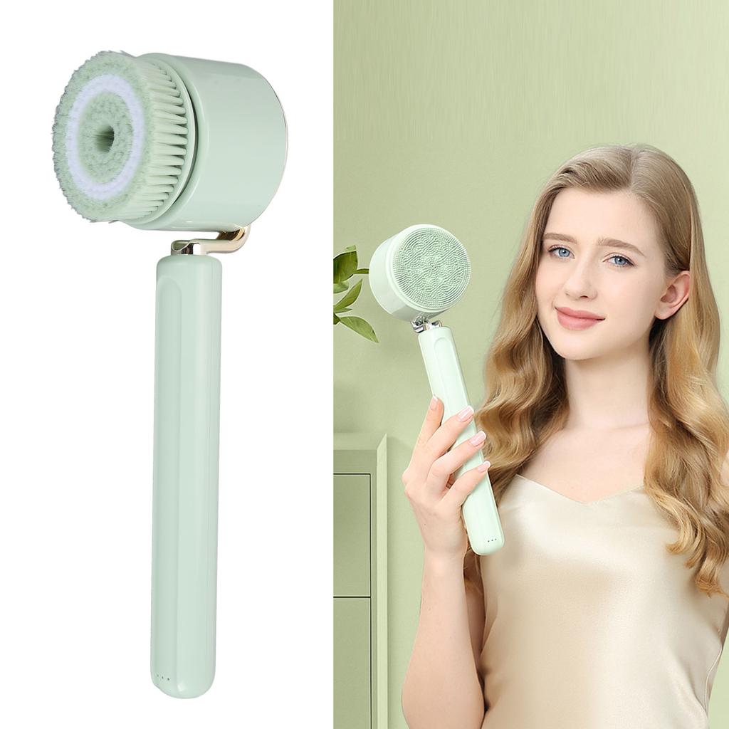 Electric Body Scrubber Brush with 5 Brush Heads Waterproof   Cleansing   Handle Shower Brush