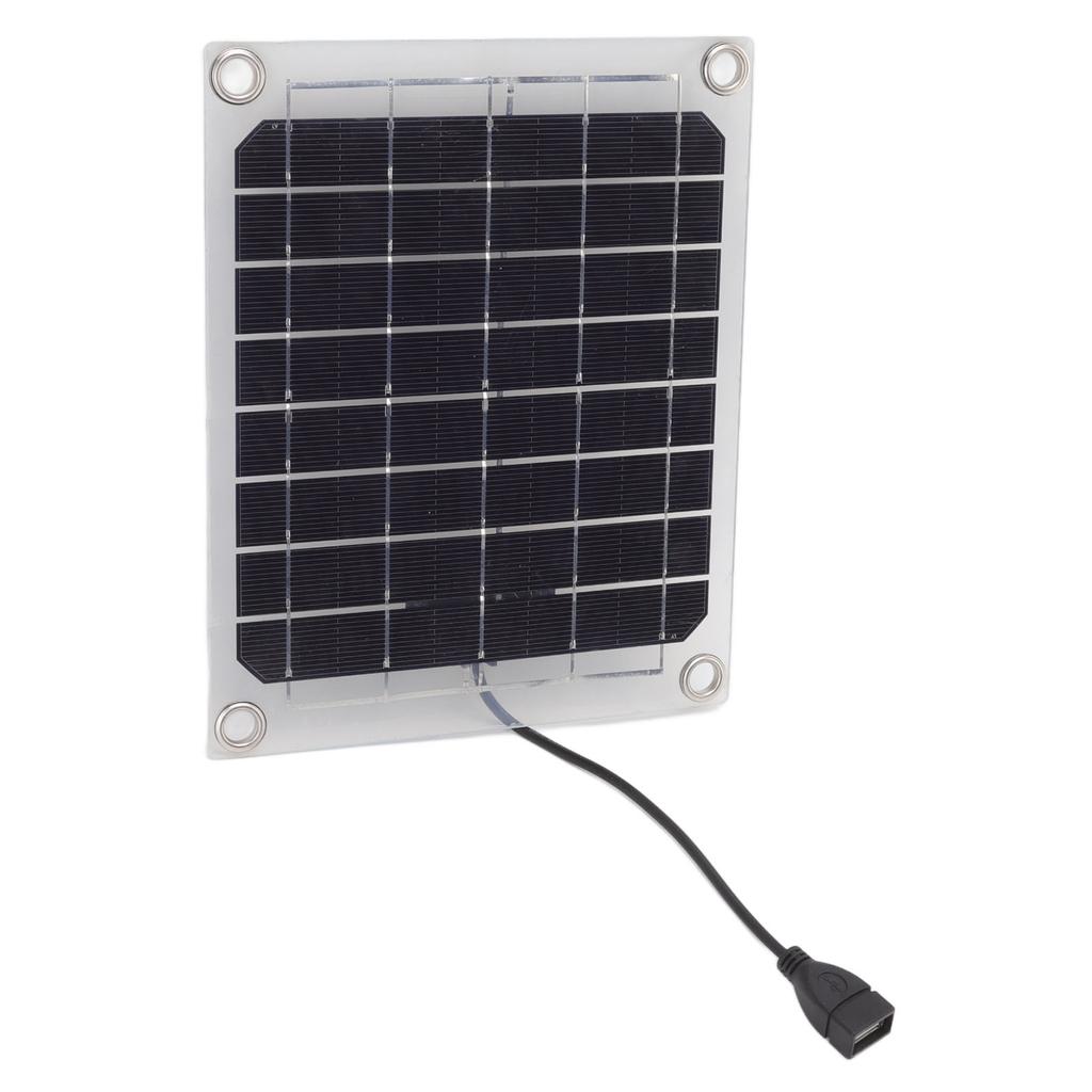 Solar Panel 10W USB Output Transparent Design Double Sided Power Generation Solar Panel for Outdoor Travel