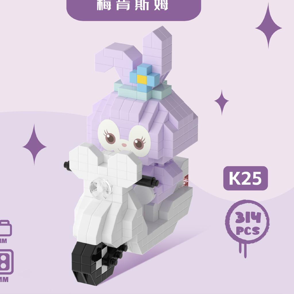Cartoon Anime  Blocks Kuromi My Melody Cinnamoroll Mouse Building Blocks Doll Toy Kids Birthday Gift