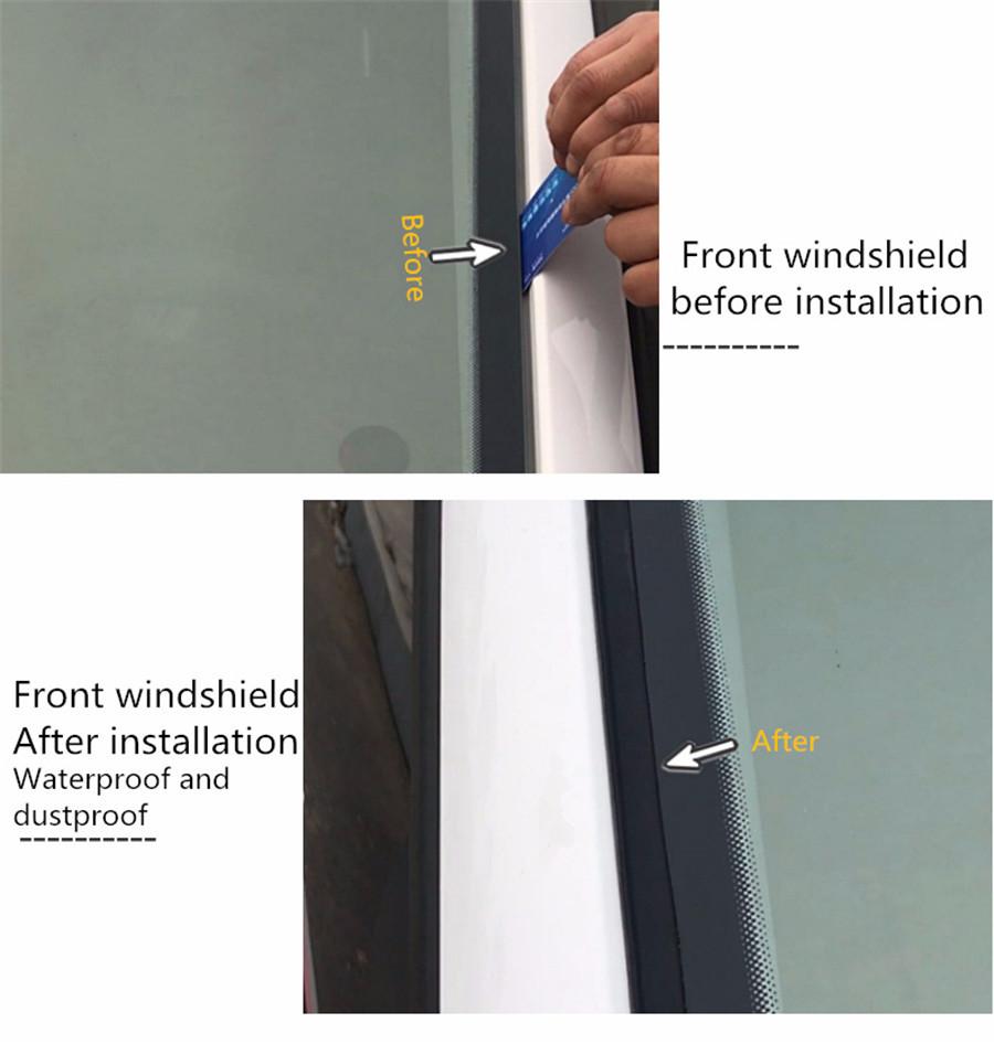 5M Car Windshield Waterproof Seal Edge Trim Rubber Soundproof Weatherstrip Black