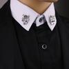 1 Pair Fashion Retro Men Brooches Wolf Animal Brooch Pins for Men And Women Wolf Brooch Shirt Collar Pin Brooch
