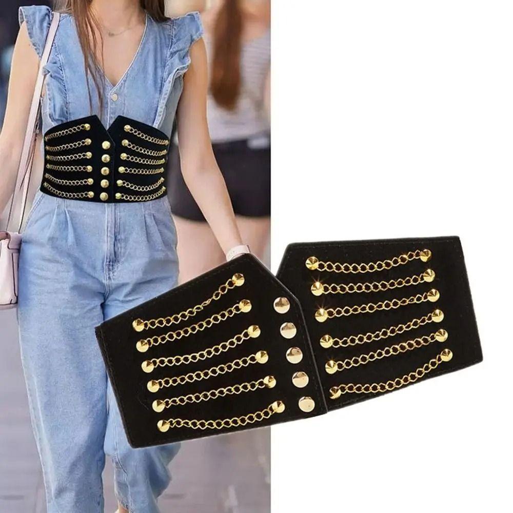 Wide Lace Slimming Body Waist Belts Stretchy Elastic Elastic Waistband Top Decorated
