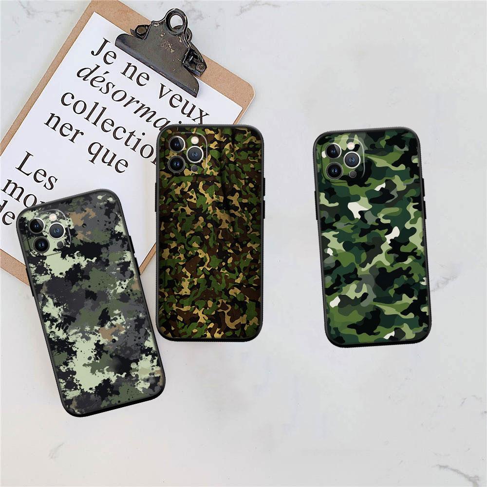 CJ22 Camouflage Art Soft Shell Phone Case for Samsung Galaxy S20 S21 S22 Ultra FE + Plus A21S A22 A24 A25 A26 A30 A30S A31
