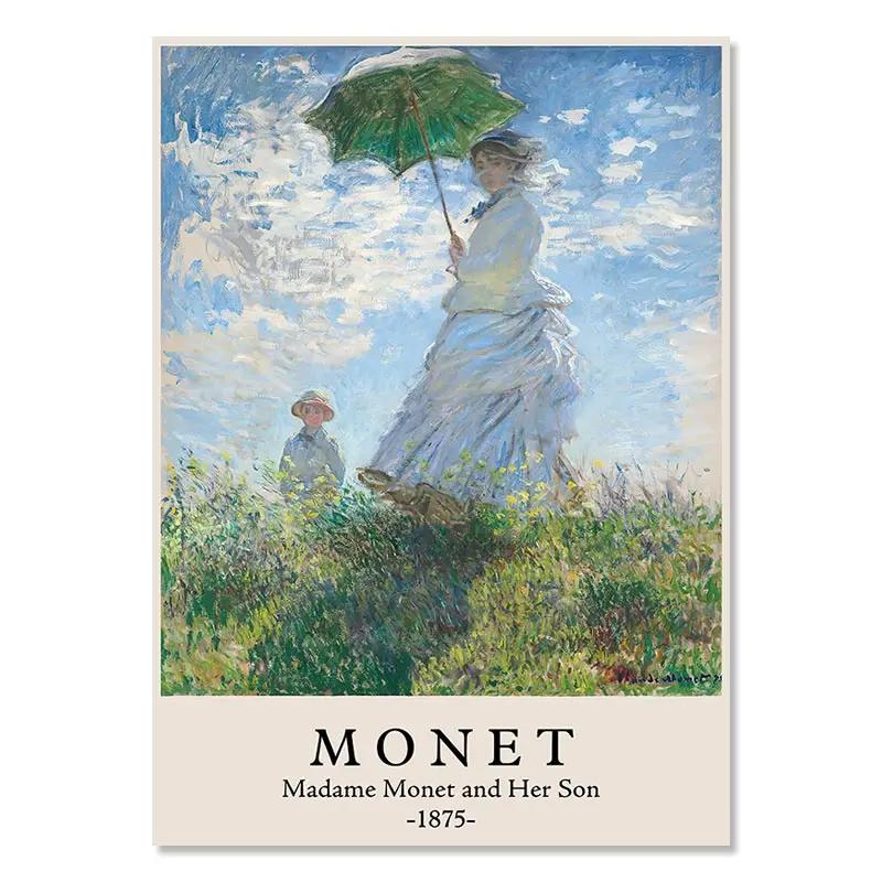 Abstract Claude Monet Canvas Poster Garden Landscape Museum Paintings Portrait Print Wall Art Picture for Living Room Home Decor