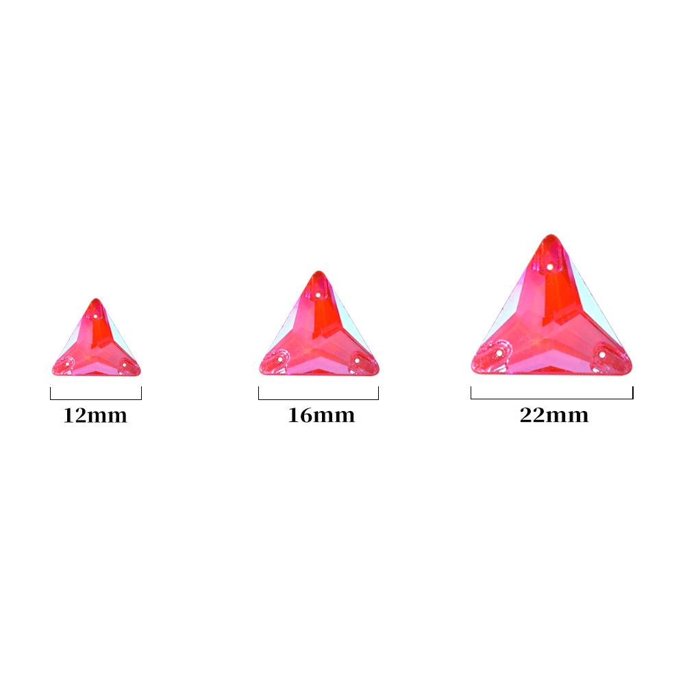 Neon Fluorescent Triangle Hand-Sewn Drill, Glass Rhinestone Flat Buckle Diy Accessories Clothing Wedding Materials Accessories