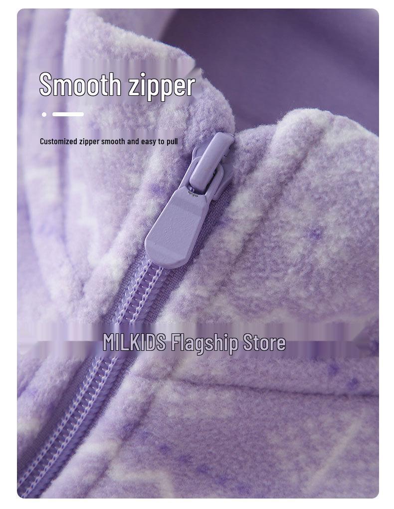 Kids' Fleece Jacket: Autumn/Winter Velvet School Uniform Windbreaker