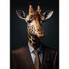 Businessman Animals Suit Style Art Canvas Painting Fashion Style Animals Mural Wall Art Posters Pictures for Living Room Decor