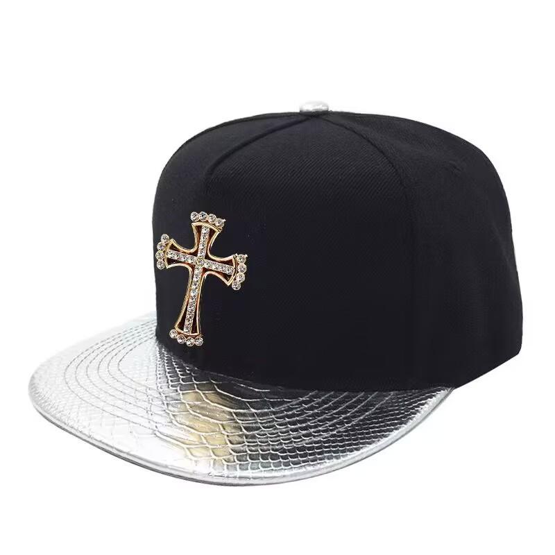 European and American new crocodile pattern PU leather baseball cap male trend hip hop skull flat brim hat street men and women