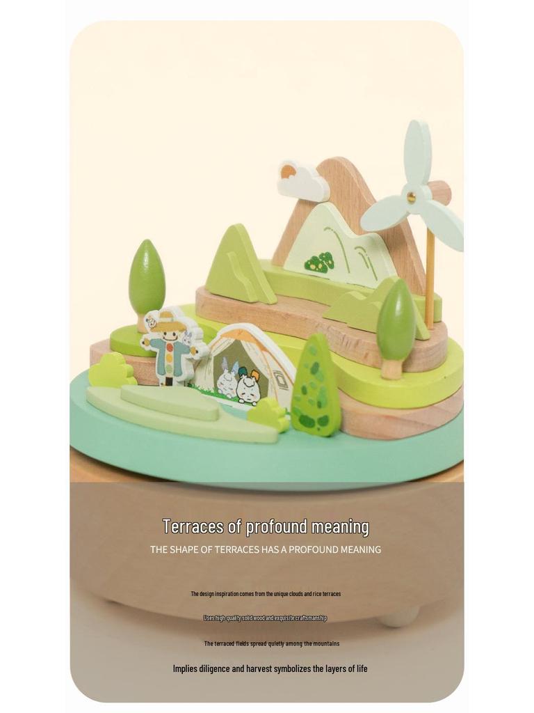 Yunhe Kulturell Kreativ Rotierendes Holzspieluhr Ornament & Spielzeug