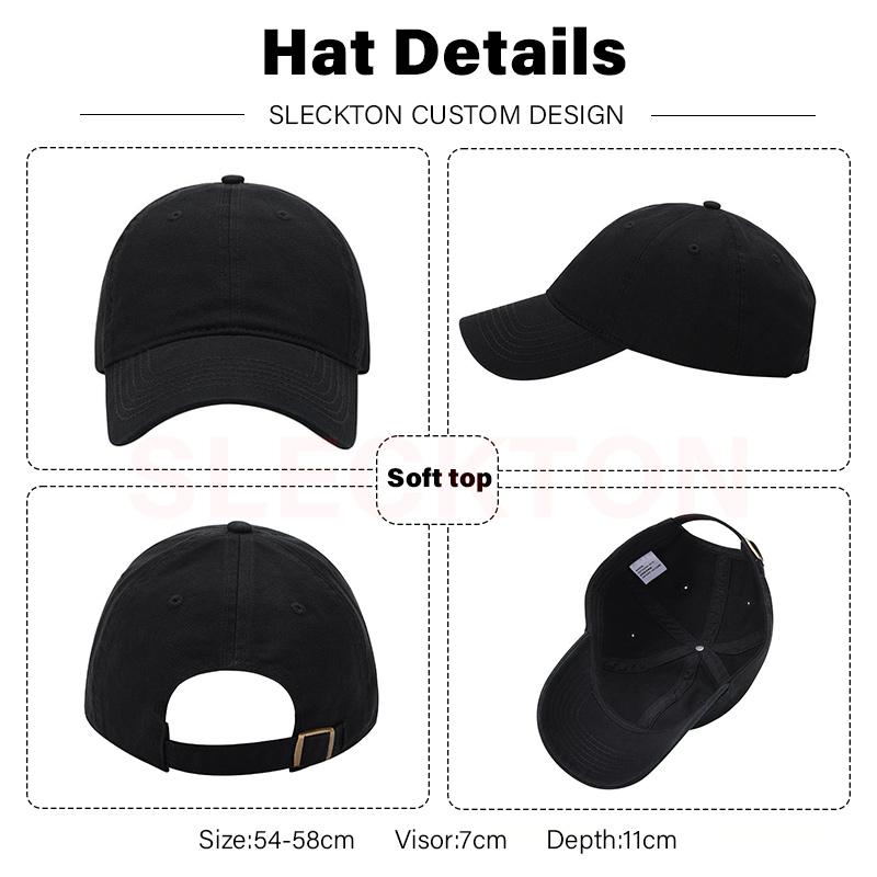 SLECKTON Custom Baseball Cap Fashion Letter Embroidery Sun Hat for Women and Men Cotton Design LOGO Wholesale Unisex Caps